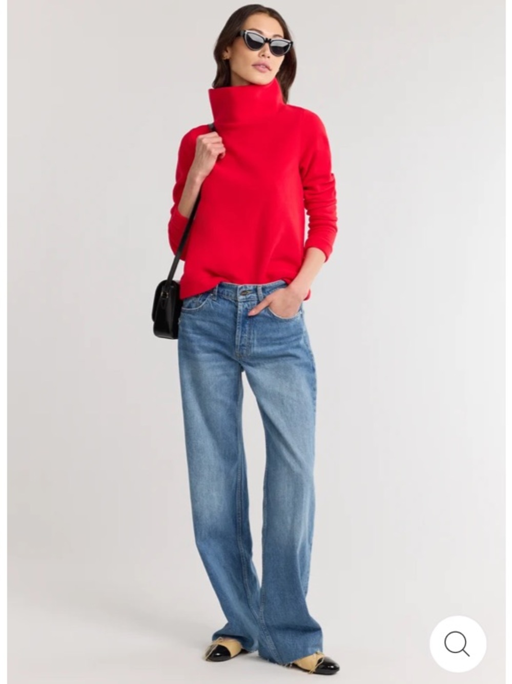 Red Dudley Stephens Park Slope Vello Fleece Turtleneck, Size Large